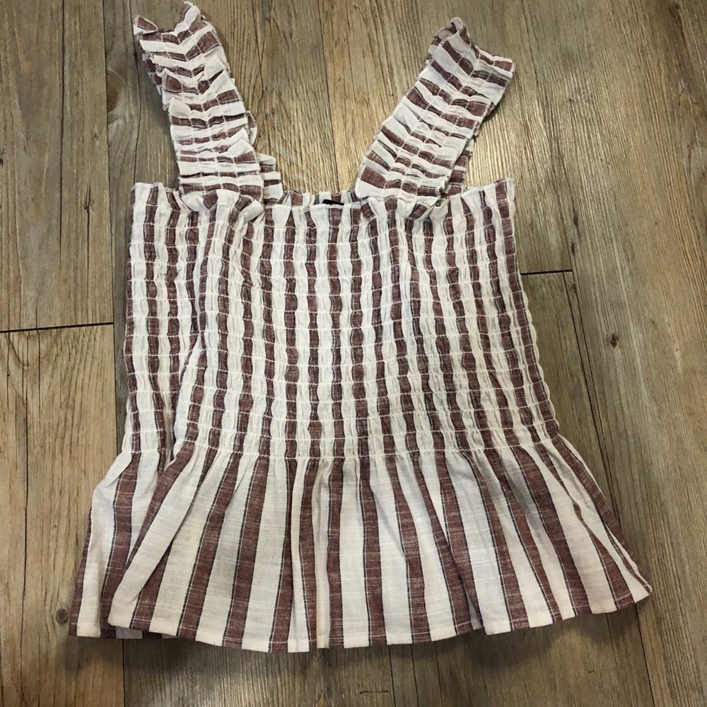 smocked striped crop top